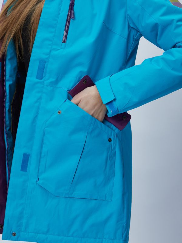 Women's blue hooded parka 551996S